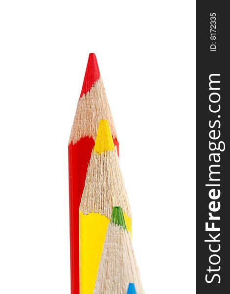 Colored pencils isolated on white