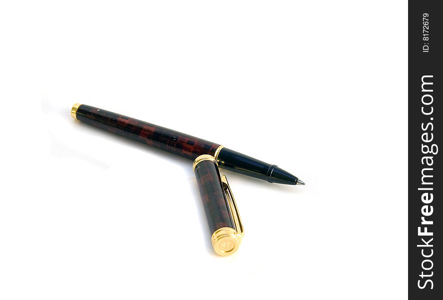 Pen close up, isolated on the white background