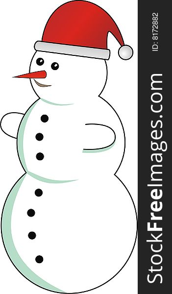 Happy snowman with white background