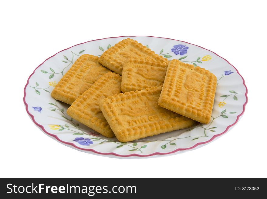 Tea plate full of biscuits. Tea plate full of biscuits
