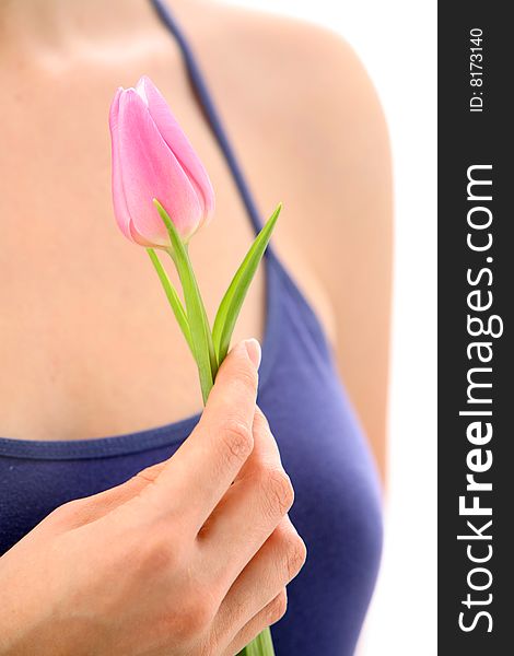 Beautiful hands holding tulips. Soft-focused. Beautiful hands holding tulips. Soft-focused.