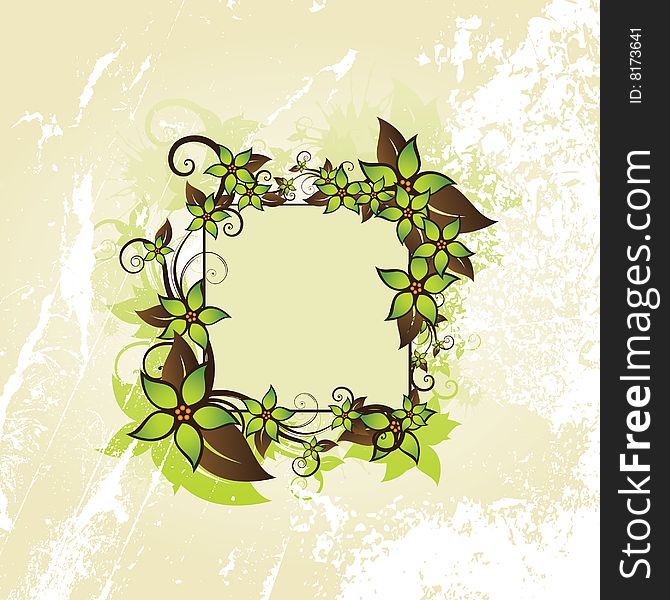 Floral frame with space for text