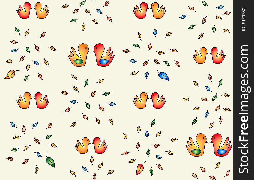 Vector seamless pattern with stylized birds. Vector seamless pattern with stylized birds