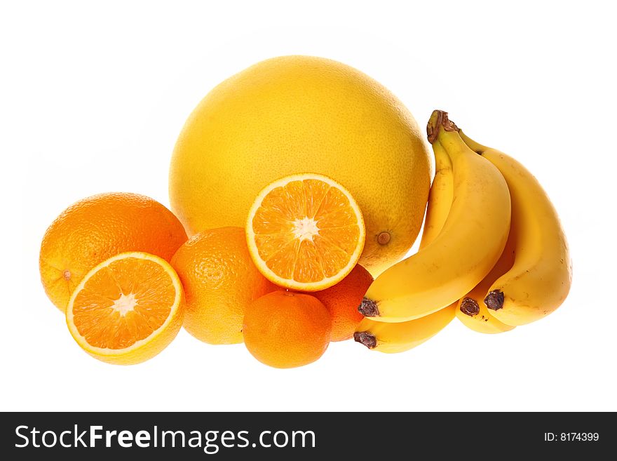 Fruits isolated on a white  background