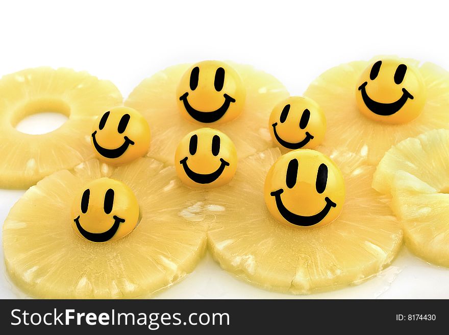 A smiling happy fruit on a white background