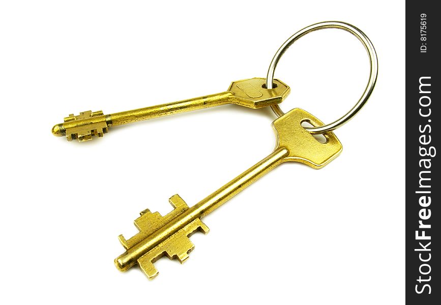 Key and key isolated on white. Key and key isolated on white