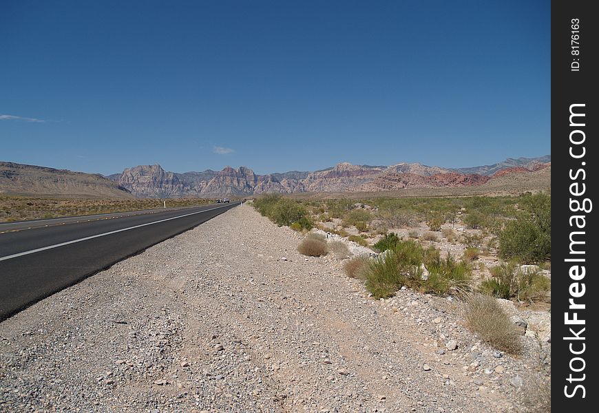 Straight Road stretching through desert. Straight Road stretching through desert