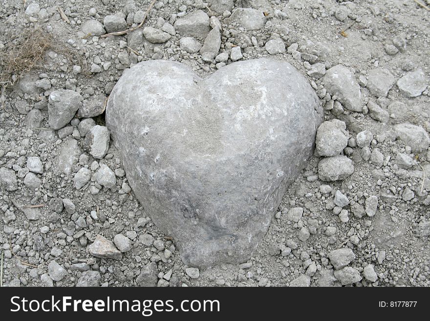 Stone shaped as a heart. Stone shaped as a heart.