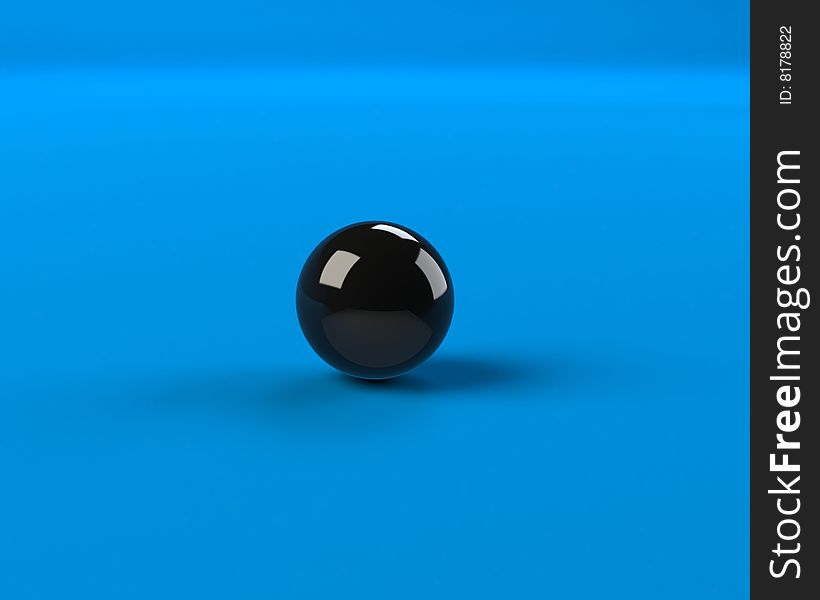 Black balls on a blue scene