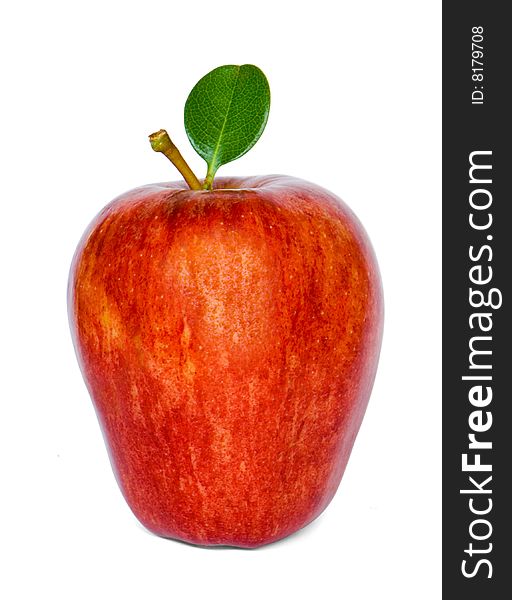 Fresh red apple isolated on white, clipping path included