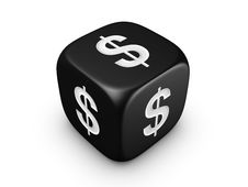 Black Dice With Dollar Sign Royalty Free Stock Image