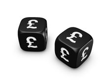 Pair Of Black Dice With Pound Sign Stock Photography