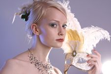 Woman With Mask Royalty Free Stock Photography Woman With Mask Royalty Free Stock Photography