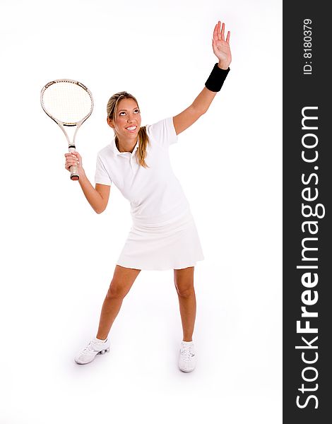 Portrait of young professional looking at camera with white background