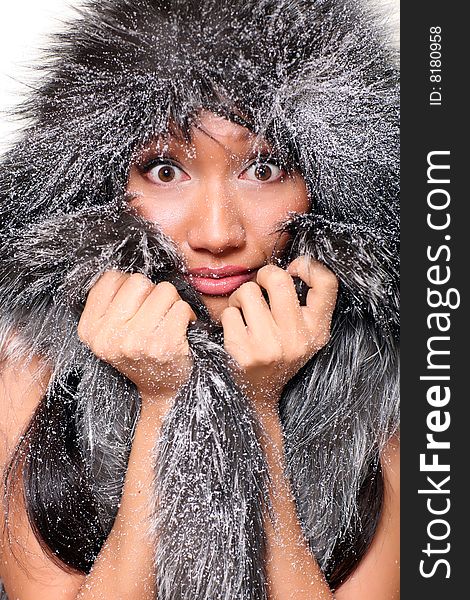 Snow-covered fur of a sable fur coat covering a head of the beautiful girl. Please see some of my other beauty images:. Snow-covered fur of a sable fur coat covering a head of the beautiful girl. Please see some of my other beauty images: