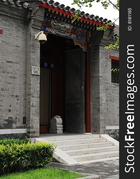 Standards of a Beijing courtyard of the main entrance, who will know it happened in the ancient past. Standards of a Beijing courtyard of the main entrance, who will know it happened in the ancient past