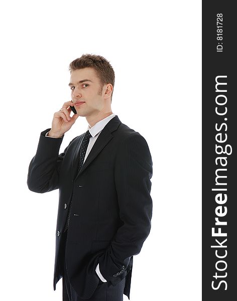 Young confident businessman isolated over white. Young confident businessman isolated over white