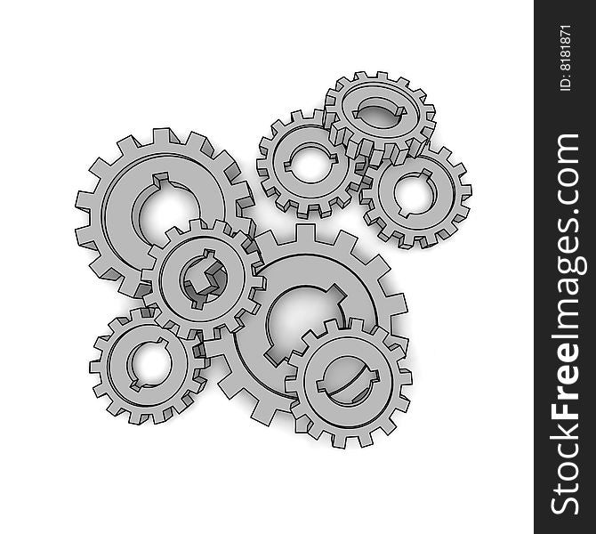 Cogwheels - business network - isolated illustration. Cogwheels - business network - isolated illustration