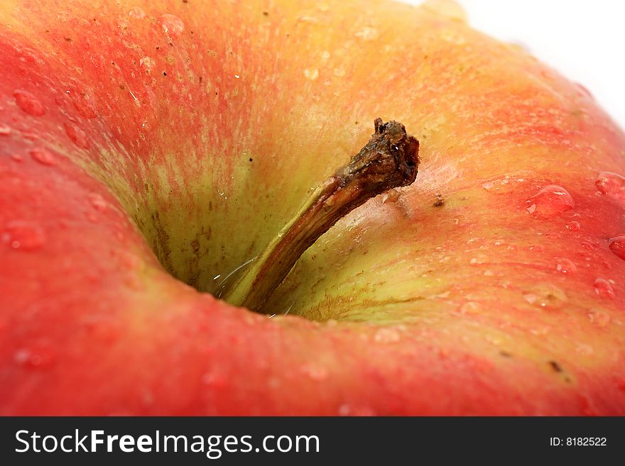 Red apple with drops of water. Red apple with drops of water.