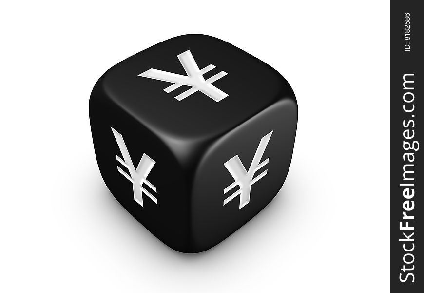 Black dice with yen sign