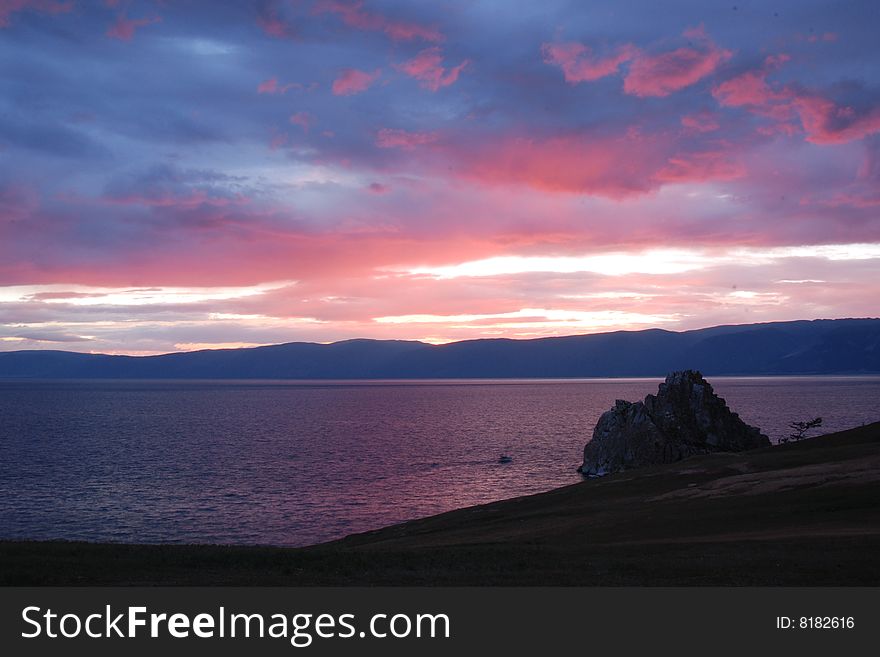 Beautiful landscape on lake Baikal