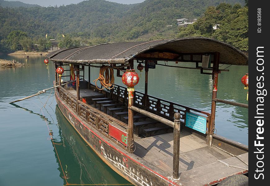 Chinese Boat in a Lake