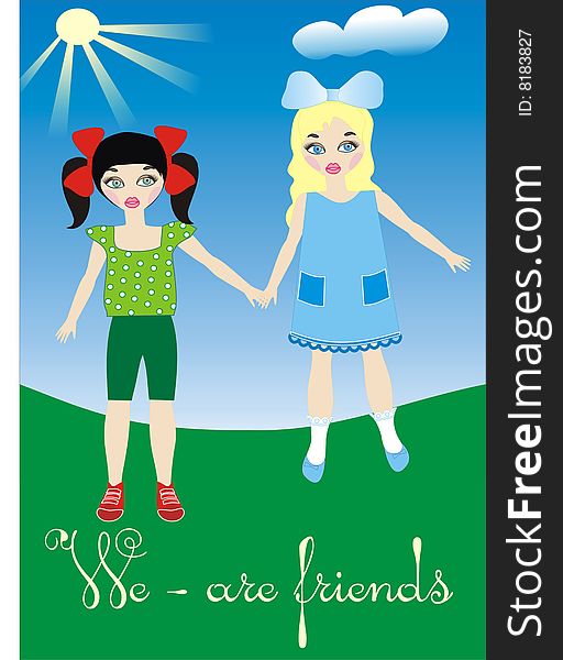 Girls of girl-friend little  children. Girls of girl-friend little  children
