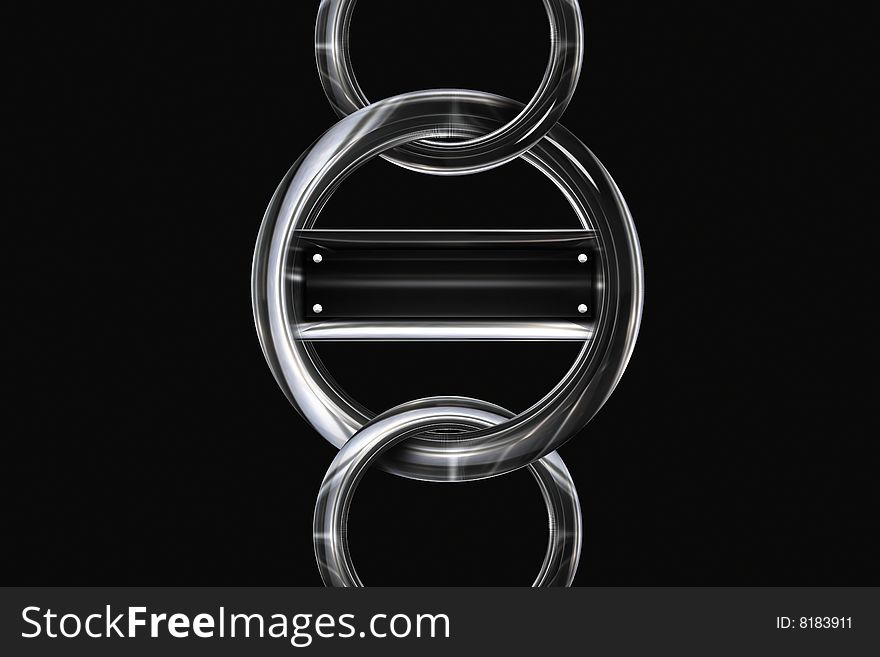 Metal chain on a black background, made in graphic redactor. Metal chain on a black background, made in graphic redactor