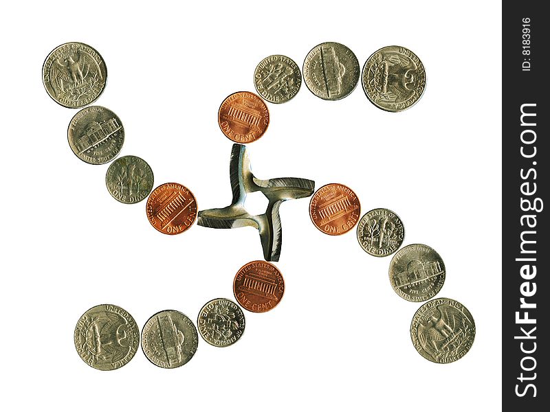 An All American Coins In Vortex Motion.