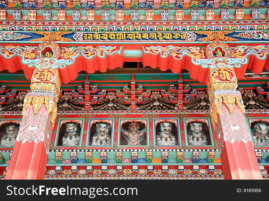 Tibetan temple in nepal.magnificent building