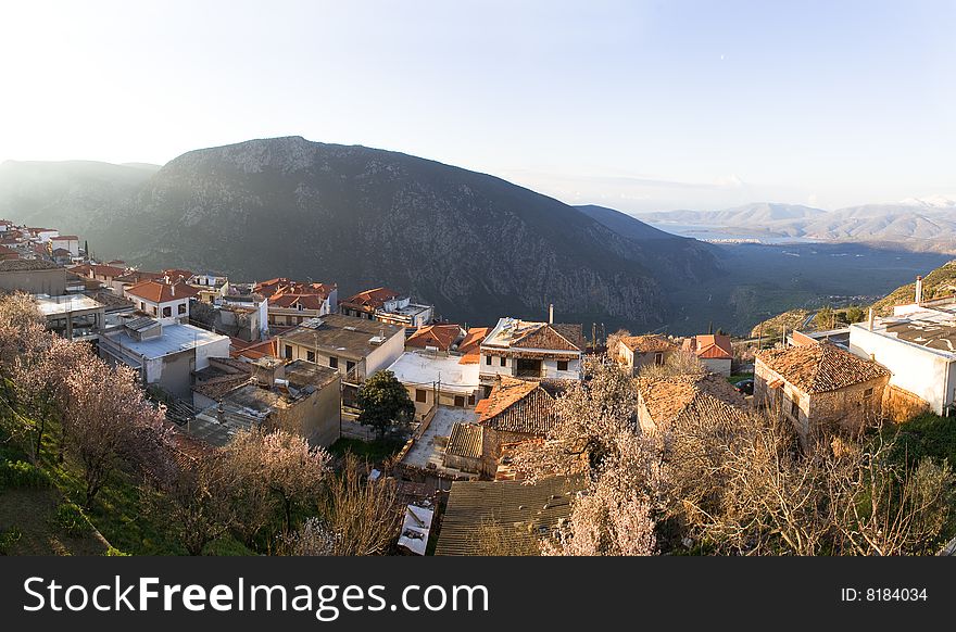 View of a traditional Greek village