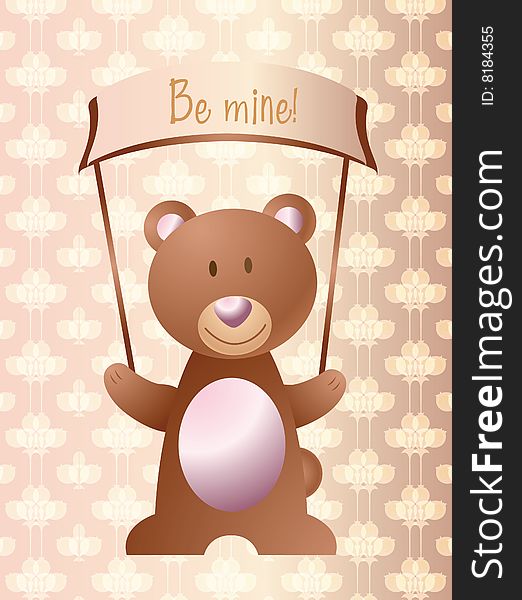 Be mine - bear on brown place