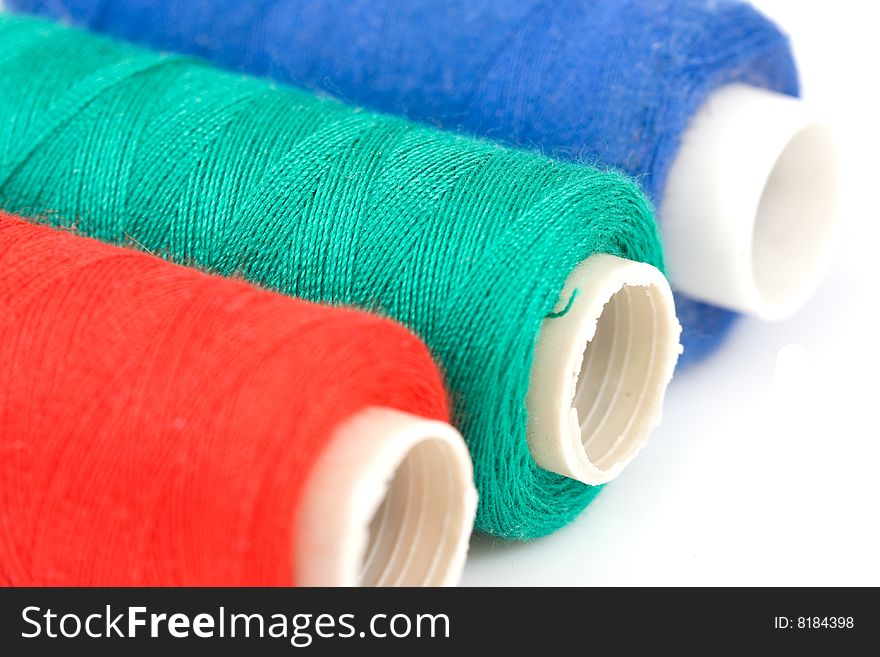 Colorful  thread isolated on a white. Colorful  thread isolated on a white