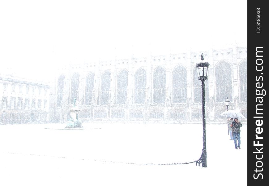 King  College, Cambridge, In Winter, Snow