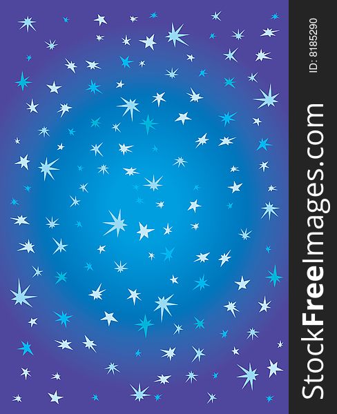 Blue and white stars on blue sky background. Blue and white stars on blue sky background