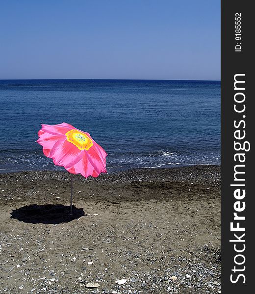 Exclusive umbrella on the beach, Crete, Greece