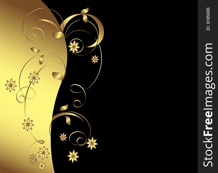 Beauty background with gold flowers. Beauty background with gold flowers