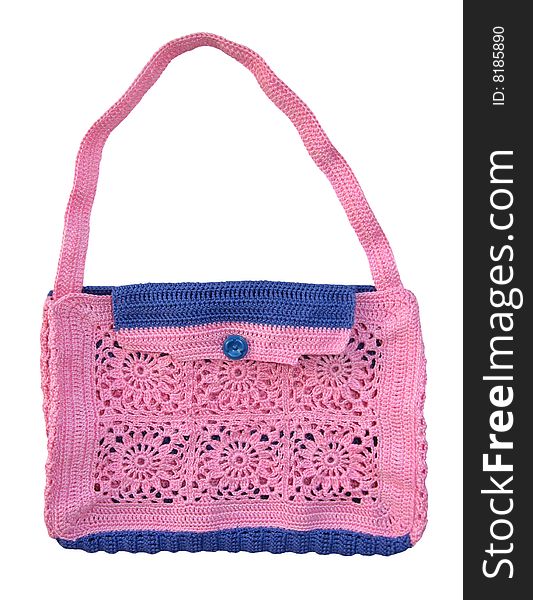 Delicate crocheting bag in sweet colours. Delicate crocheting bag in sweet colours