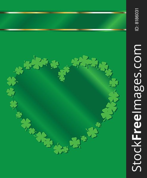 St. Patrick's Day Heart Shape Border Background. St. Patrick's Day Heart Shape Border Background