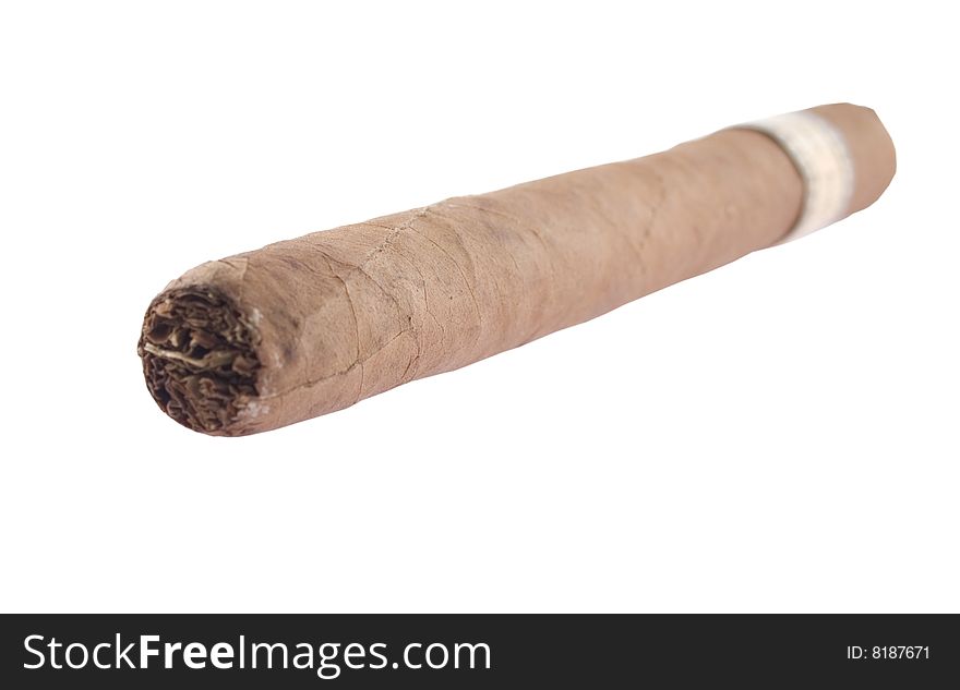 Cuban cigars in white background