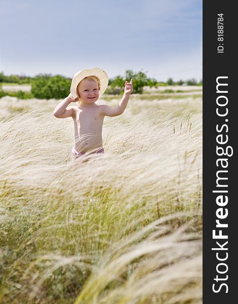 Girl In Feather-grass