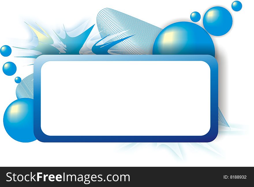 An illustrated background with an abstract design of a blue frame, isolated on a white background. An illustrated background with an abstract design of a blue frame, isolated on a white background.