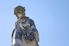 Cemetery Statue Of Sad Woman Royalty Free Stock Photo