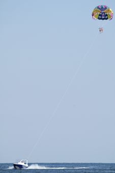 Boat With Parachute Stock Image Boat With Parachute Stock Image