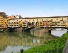 View Of Bridge Ponte Vecchio On Arno River Stock Photo View Of Bridge Ponte Vecchio On Arno River Stock Photo
