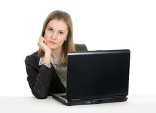 Businesswoman Working On A Laptop. Royalty Free Stock Image Businesswoman Working On A Laptop. Royalty Free Stock Image