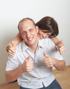 Lovers Show Thumbs Up Royalty Free Stock Image Lovers Show Thumbs Up Royalty Free Stock Image