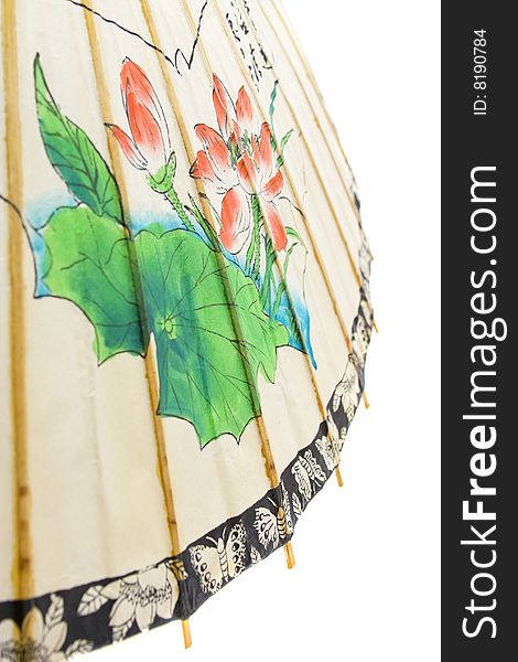 Beautiful japanese umbrella on white background