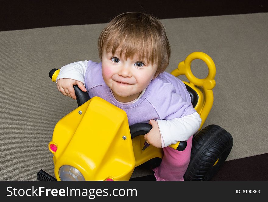 Happy girl on bike