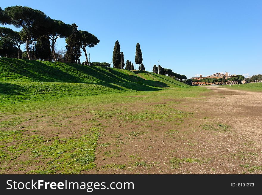 The beautiful Circus Massimo Amphitheater in Rome. The beautiful Circus Massimo Amphitheater in Rome